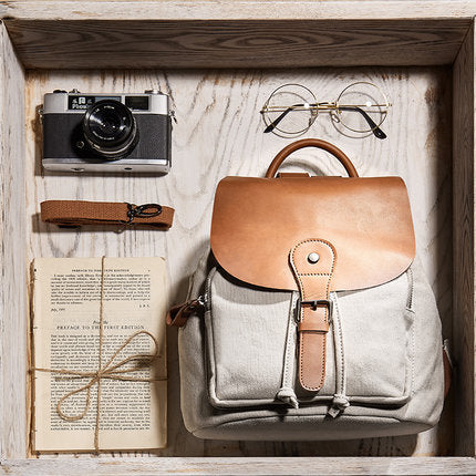 Cute Ladies Small Leather Rucksack Backpack Bag Canvas Backpack for Women Details