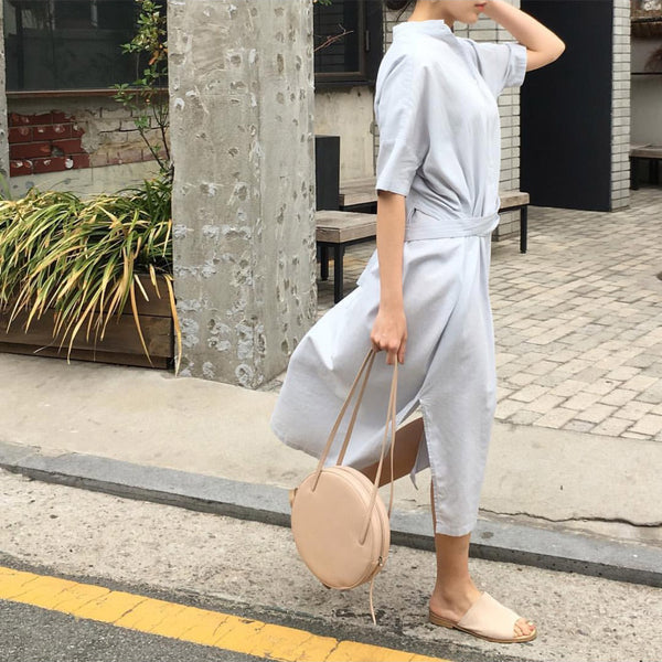 Cute Leather Womens Shoulder Bag Circle Handbags for Women