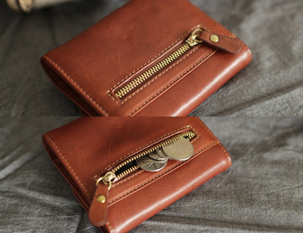 Cute Leather Womens Small Wallet Purse Handmade Clutch for Women small