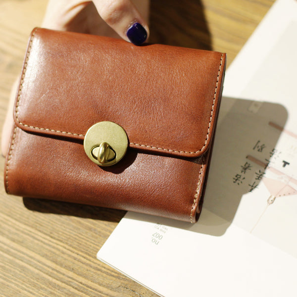 Cute Leather Womens Small Wallet Purse Handmade Clutch for Women