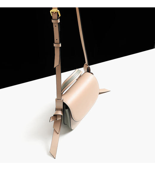 Cute Womens Leather Crossbody Saddle Bag Purse Small Shoulder Bag for Women