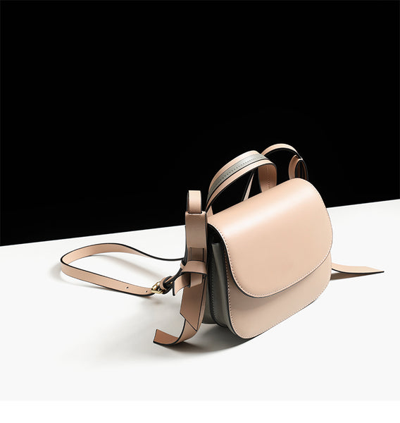 Cute Women Saddle Bag Leather Crossbody Bags Shoulder Bag for Women Genuine Leather