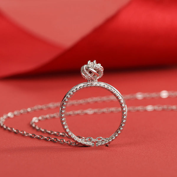 Cute Women's Fashion Diamond Rings Unique Moonstone Ring Pandant Necklace for Women Accessories