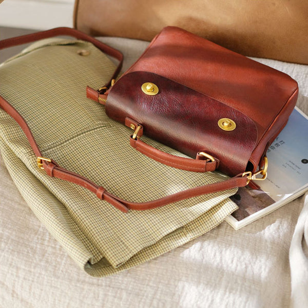 Cute Women's Leather Top Handle Satchel Bag Purse Messenger Bag For Women Chic