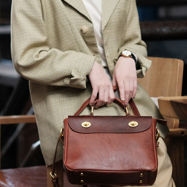 Cute Women's Leather Top Handle Satchel Bag Purse Messenger Bag For Women Cute