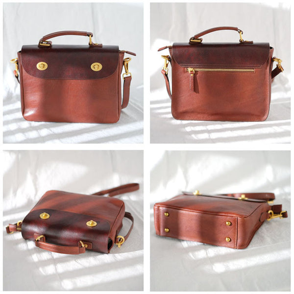 Cute Women's Leather Top Handle Satchel Bag Purse Messenger Bag For Women Fashion