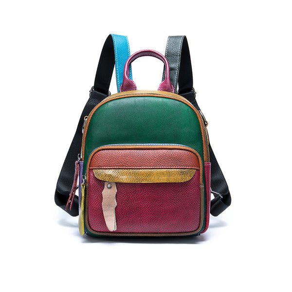 Cute Women's Mini Leather Backpack Bag Leather Convertible Backpack Shoulder Backpack For Women Badass