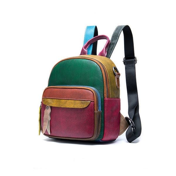 Cute Women's Mini Leather Backpack Bag Leather Convertible Backpack Shoulder Backpack For Women Beautiful