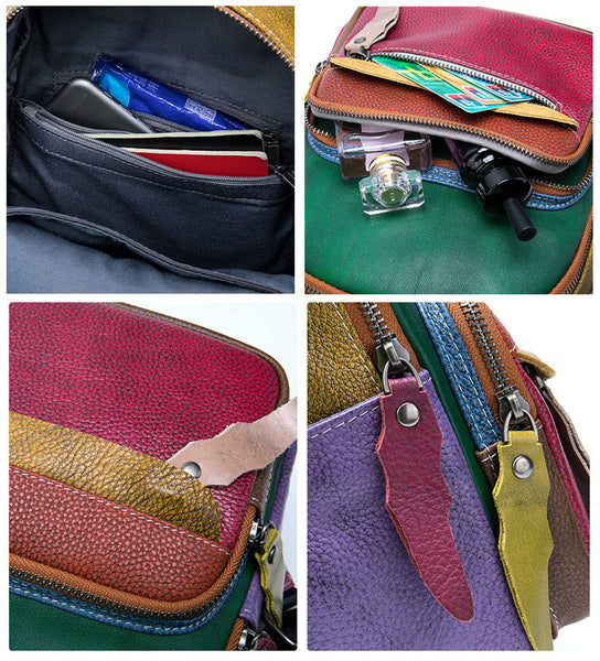 Cute Women's Mini Leather Backpack Bag Leather Convertible Backpack Shoulder Backpack For Women Details