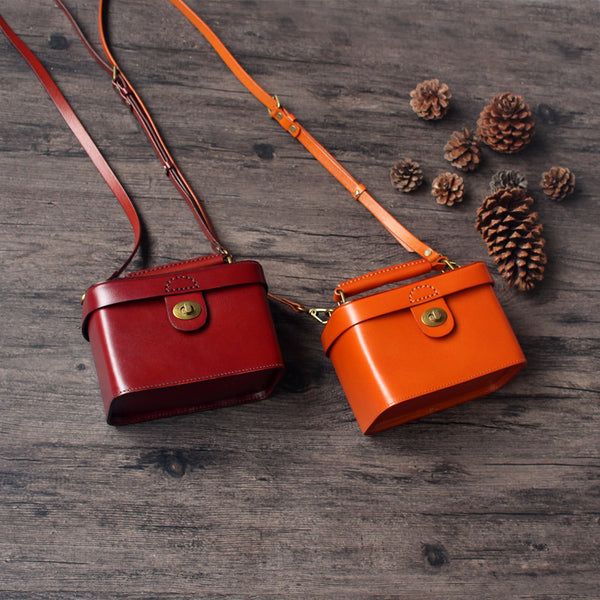 Cute Women's Square Genuine Leather Handbags Crossbody Sling Bag For Women Accessories