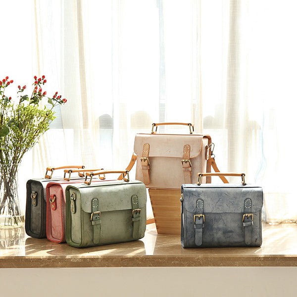 Cute-Women's-Waxed-Leather-Crossbody-Satchel-Purse-Messenger-Bag-For-Women-Beautiful