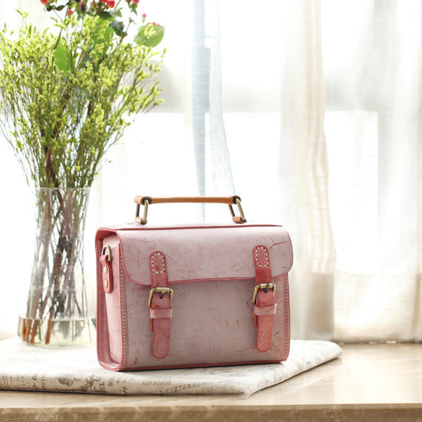 Cute-Women's-Waxed-Leather-Crossbody-Satchel-Purse-Messenger-Bag-For-Women-Cowhide