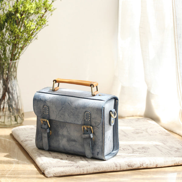 Cute-Women's-Waxed-Leather-Crossbody-Satchel-Purse-Messenger-Bag-For-Women-Genuine-Leather