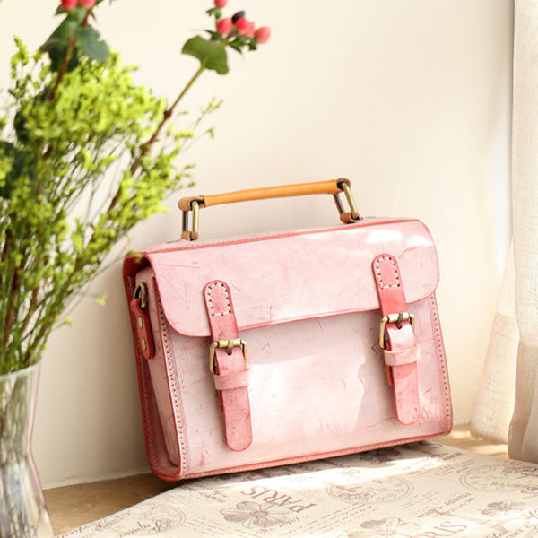 Cute-Women's-Waxed-Leather-Crossbody-Satchel-Purse-Messenger-Bag-For-Women-Trendy