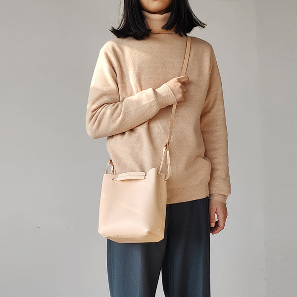 Cute Womens Leather Bucket Shoulder Bag Purse Handbags for Women Stylish