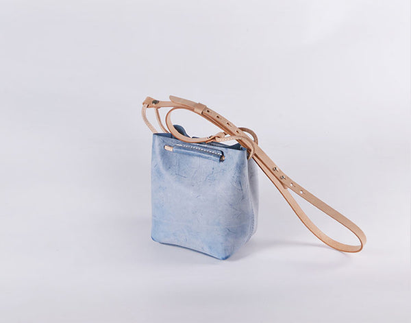 Cute Womens Leather Bucket Shoulder Bag Purse Handbags for Women Cowhide