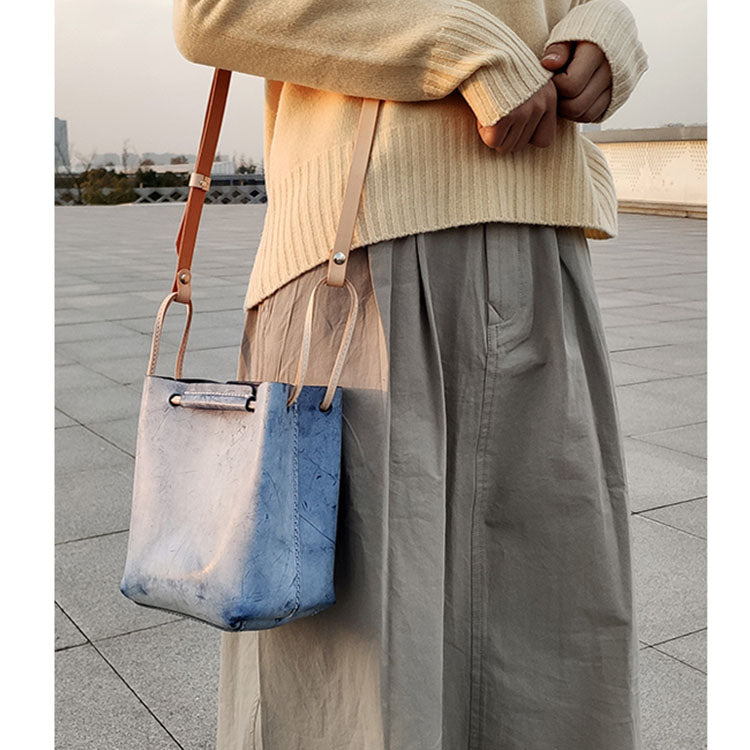 Cute Womens Leather Bucket Shoulder Bag Purse Handbags for Women Funky