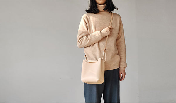 Cute Womens Leather Bucket Shoulder Bag Purse Handbags for Women Latest