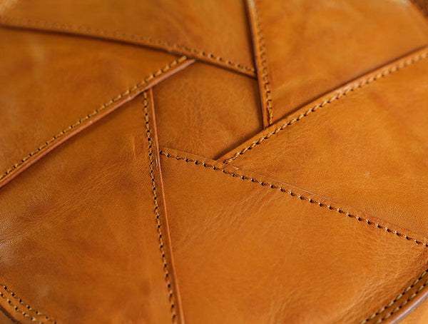 Cute Womens Leather Circle Bag Brown Leather Crossbody Bag With Chain Handle Cowhide