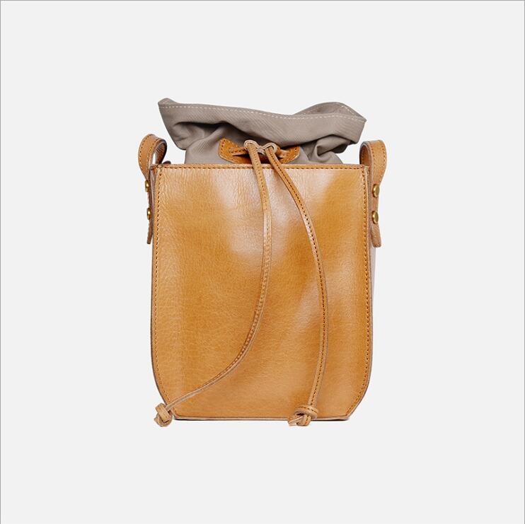 "Cute Womens Leather Crossbody Drawstring Bucket Bag Cross Shoulder Bag For Women  Best"