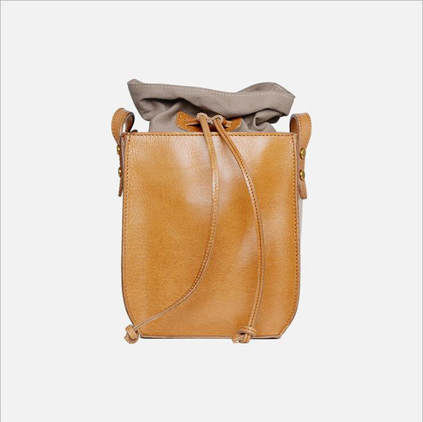 "Cute Womens Leather Crossbody Drawstring Bucket Bag Cross Shoulder Bag For Women  Best"