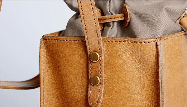 Cute Womens Leather Crossbody Drawstring Bucket Bag Cross Shoulder Bag For Women