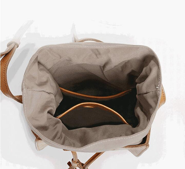 "Cute Womens Leather Crossbody Drawstring Bucket Bag Cross Shoulder Bag For Women  Inside"