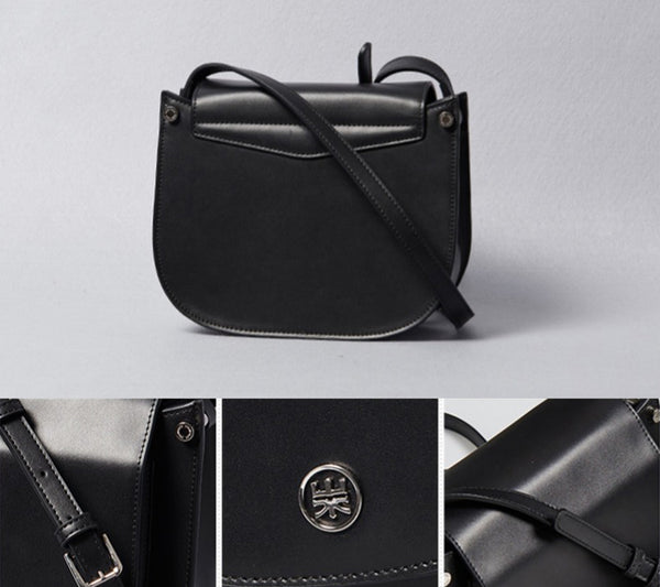 Cute Womens Saddle Bag Leather Crossbody Bags Shoulder Bag for Women Genuine Leather
