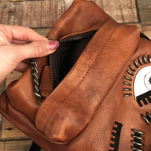 Cute Womens Small Genuine Leather Backpack Purse Trendy Backpacks for Women Designer