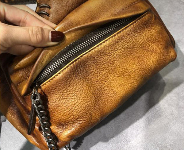 Cute Womens Small Genuine Leather Backpack Purse Trendy Backpacks for Women Outside