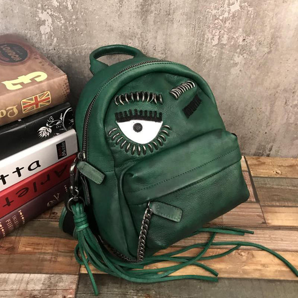 Cute Womens Small Genuine Leather Backpack Purse Trendy Backpacks