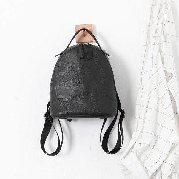 Designer Black Leather Womens Mini Backpack Purse Cute Backpacks