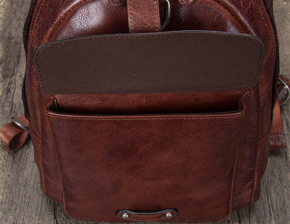 Designer Brown Leather Womens Small Backpack Bag Purse Awesome Backpacks for Women Vintage