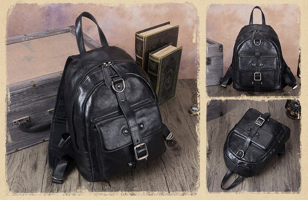 Designer Brown Leather Womens Small Backpack Bag Purse Awesome Backpacks for Women stylish