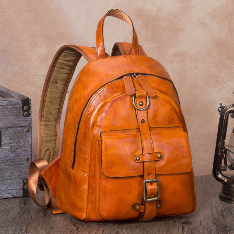 Designer Brown Leather Womens Small Backpack Bag Purse Awesome Backpacks for Women