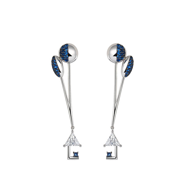 Designer Blue Hot Balloon Stud Dangle Earrings Fashion Jewelry Accessories Women