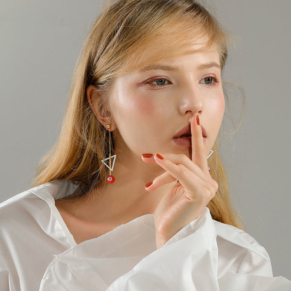 Designer Geometric Billiards Stud Dangle Earrings Fashion Jewelry Accessories Women