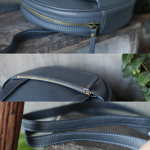 Designer Ladies Round Shoulder Bag Leather Circle Backpack Bag Purse Designer