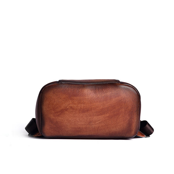 Designer Ladies Small Brown Leather Backpack Purse Bag Backpacks for Women Brown
