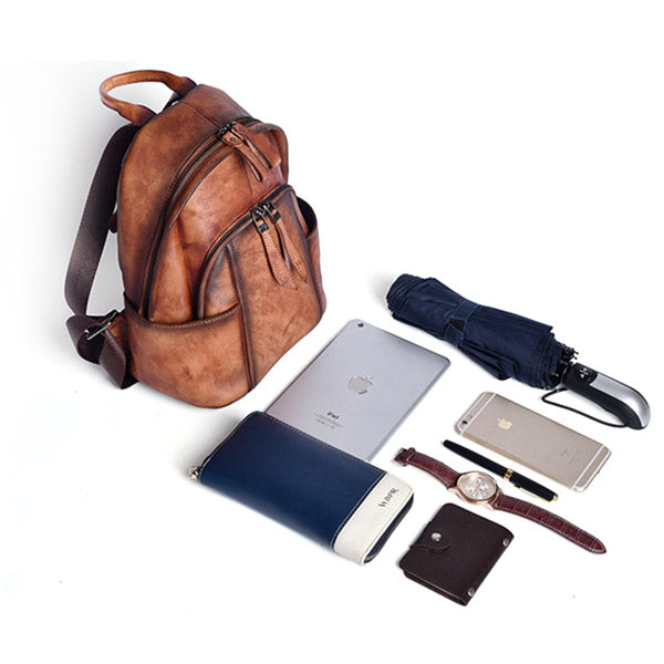 Designer Ladies Small Brown Leather Backpack Purse Bag Backpacks for Women fashion