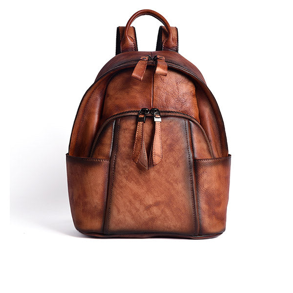 Designer Ladies Small Brown Leather Backpack Purse Bag Backpacks for Women