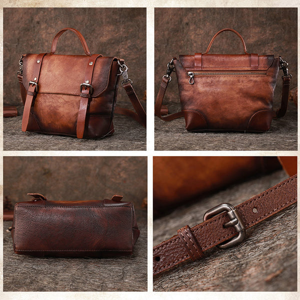 Designer Leather Handbags Women's Leather Satchel Bag Purse for Women Genuine Leather