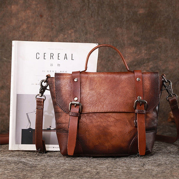 Designer Leather Handbags Women's Leather Satchel Bag Purse for Women