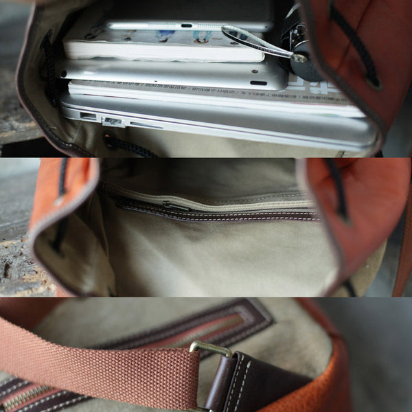 Designer Womens Brown Leather Backpack Purse Laptop Backpacks for Women fashion