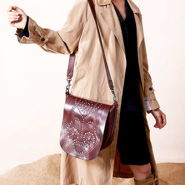 Designer Womens Leather Crossbody Saddle Bag Satchel Bag Purse for Women Original