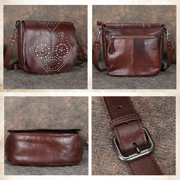 Designer Womens Leather Crossbody Saddle Bag Satchel Bag Purse for Women quality