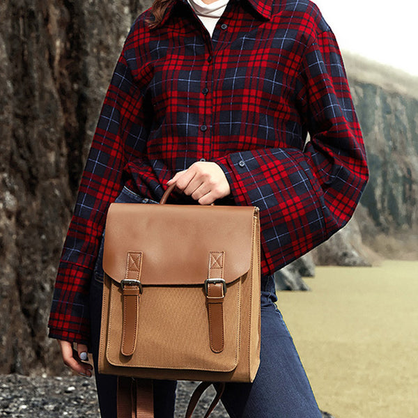 Designer Womens Small Rucksack Leather Backpack Bag Purse Canvas Backpacks for Women Chic