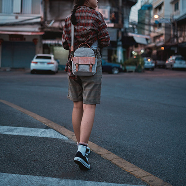 Designer Womens Mini Rucksack Leather Backpack Bag Purse Canvas Backpacks for Women funky