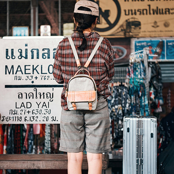 Designer Womens Mini Rucksack Leather Backpack Bag Purse Canvas Backpacks for Women girlfriend