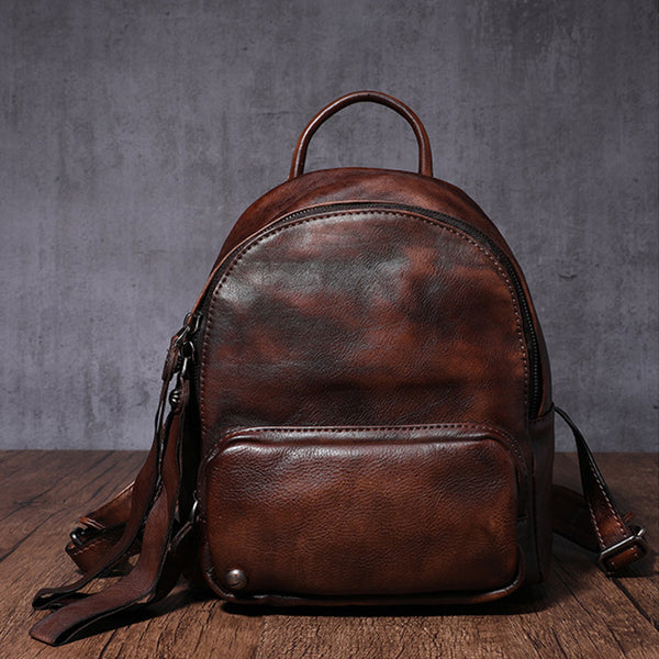 Designer womens small brown leather backpack Bag purse backpacks for women Details